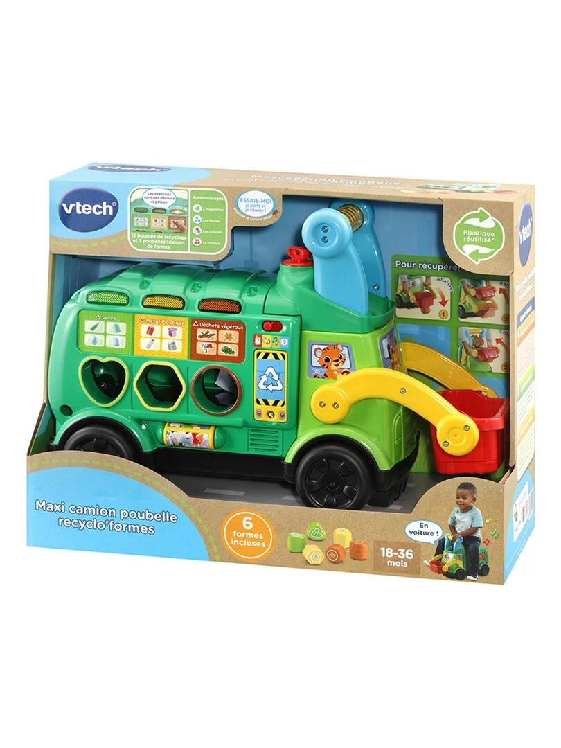 Maxi camion poubelle recyclo'formes Multicolore