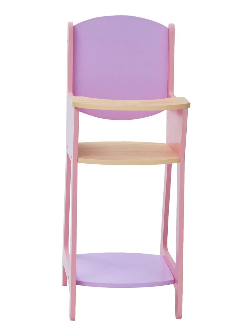 Chaise haute en bois de poupée poupon de 40 cm jouet enfant rose violet Olivia's Little World N/A