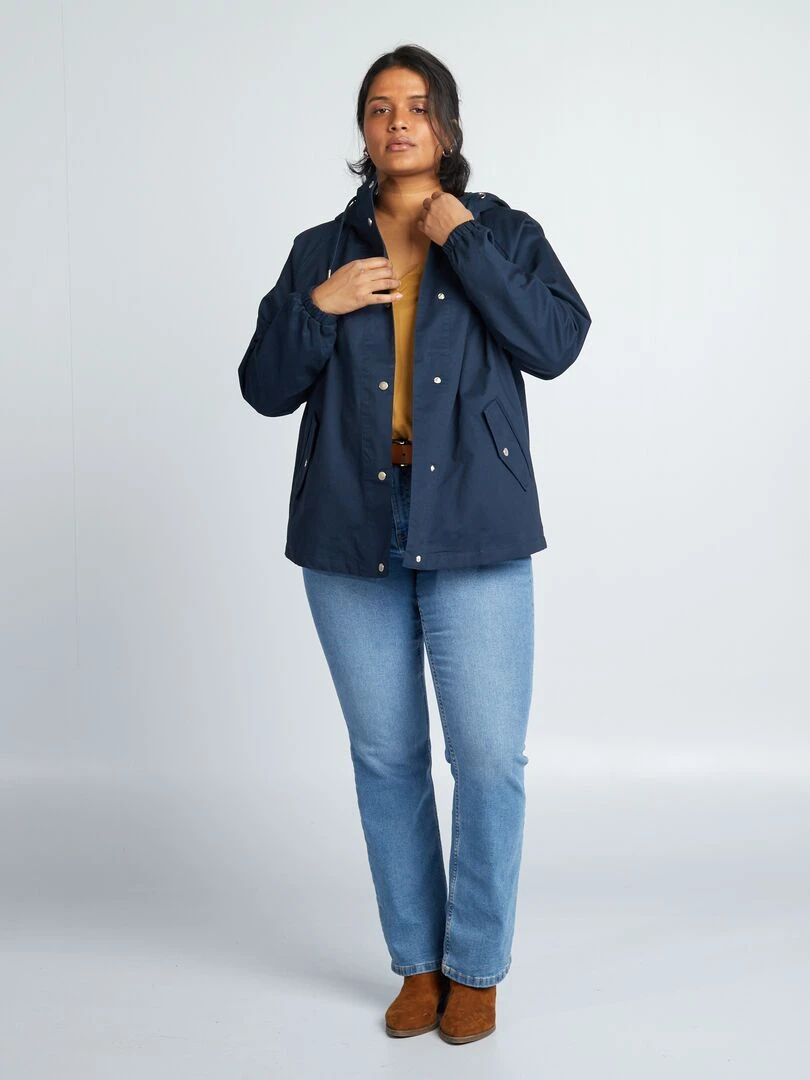 Parka à capuche Bleu