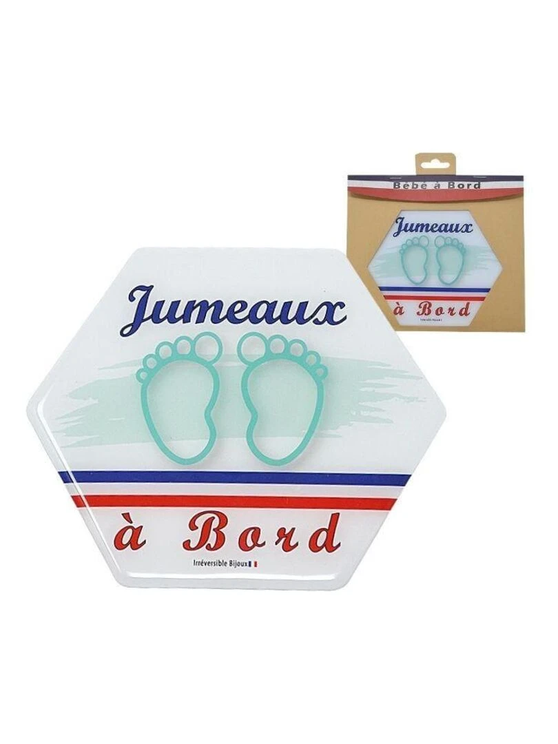 Adhésif / Autocollant bébé à bord Jumeaux Bleu