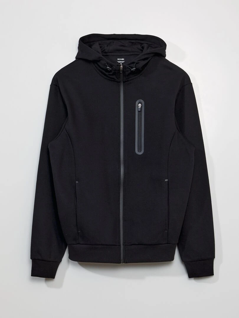 Sweat en piqué de coton noir