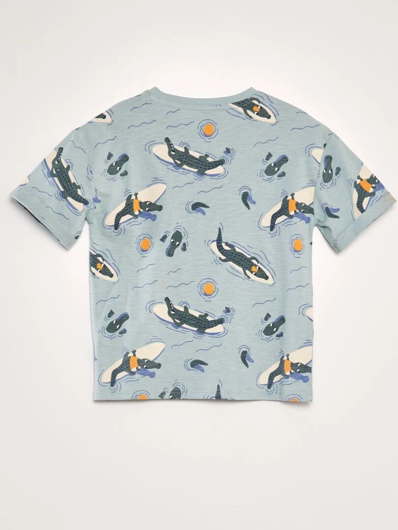 T shirt imprimé fantaisie   Bleu