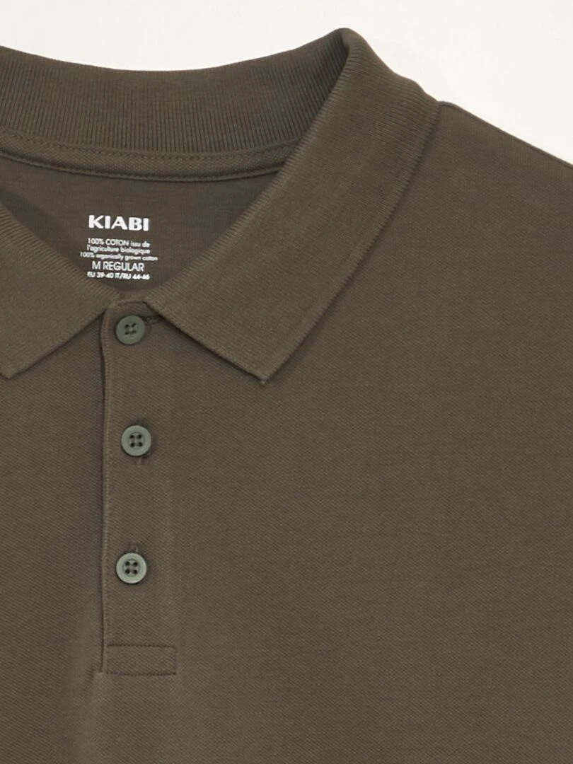 Polo en piqué de coton   Kaki