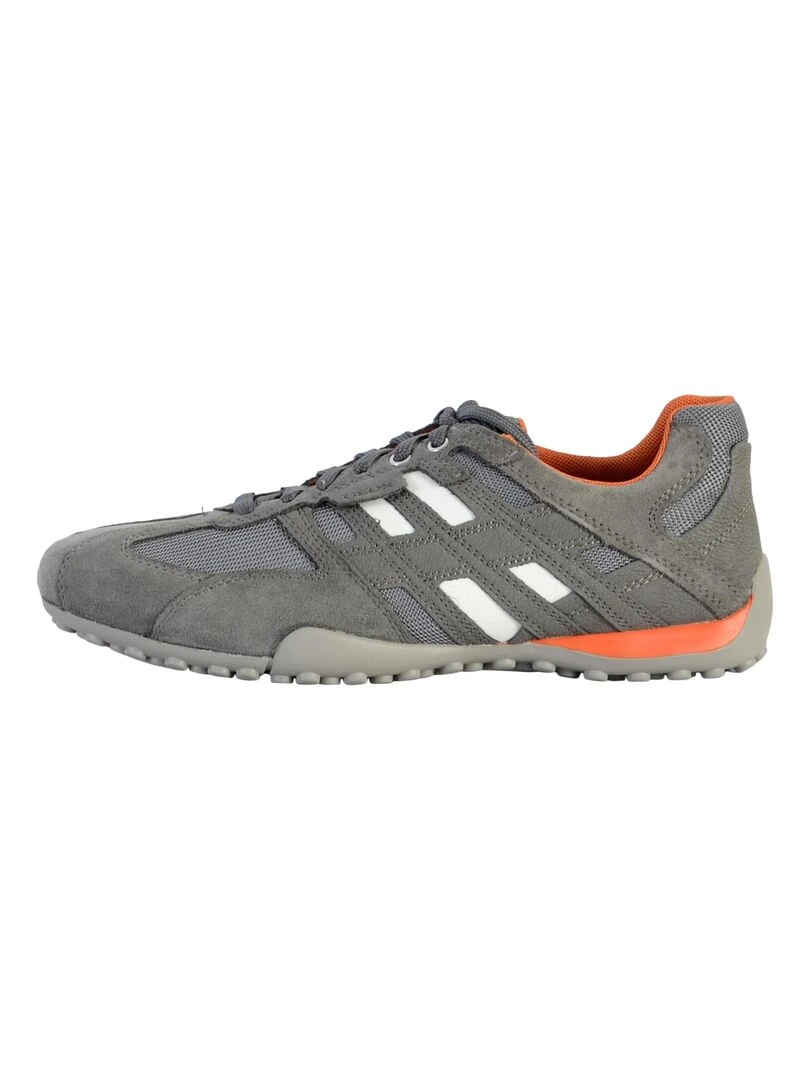 Basket Cuir Geox Snake Scam Sport Gris clair