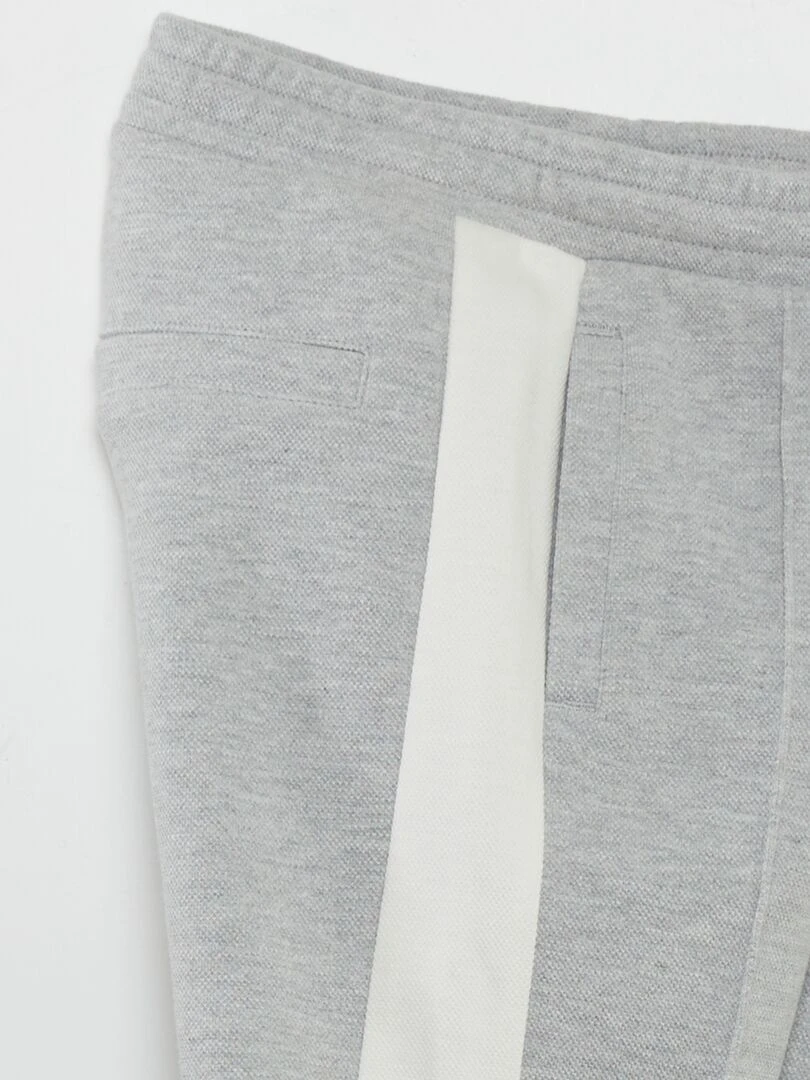 Pantalon de jogging en piqué de coton   Gris