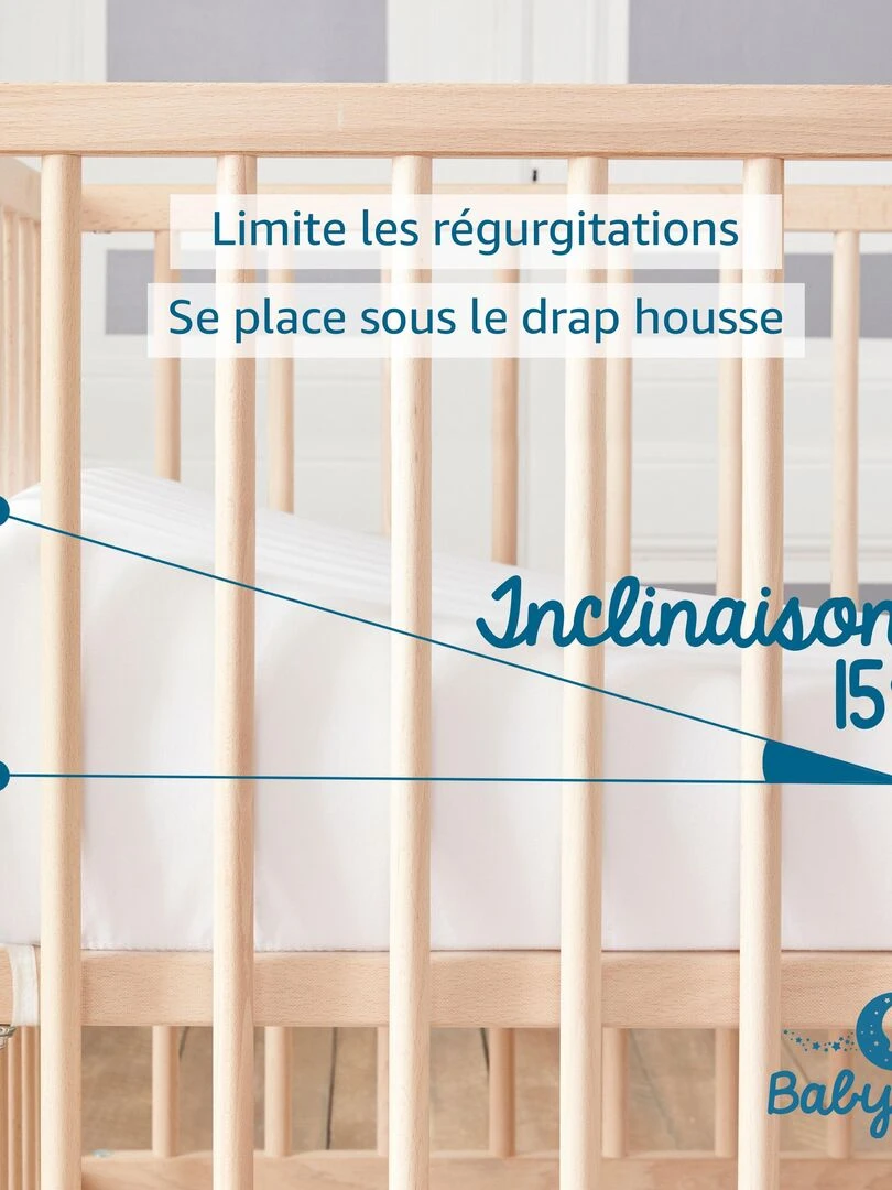Babysom   Plan incliné Ventilé   60x35 cm   Inclinateur 10°   Fabrication française   Blanc