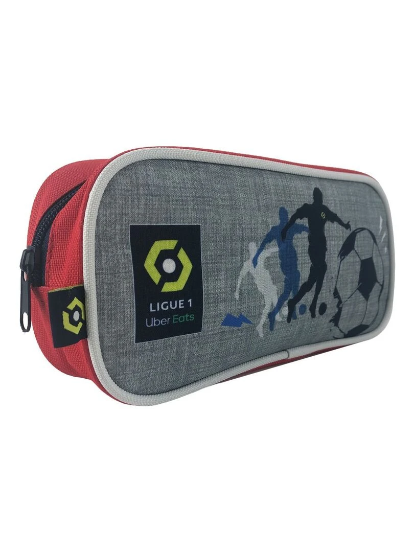 BAGTROTTER Trousse scolaire rectangulaire Ligue 1 Uber Eats Football Grise Gris