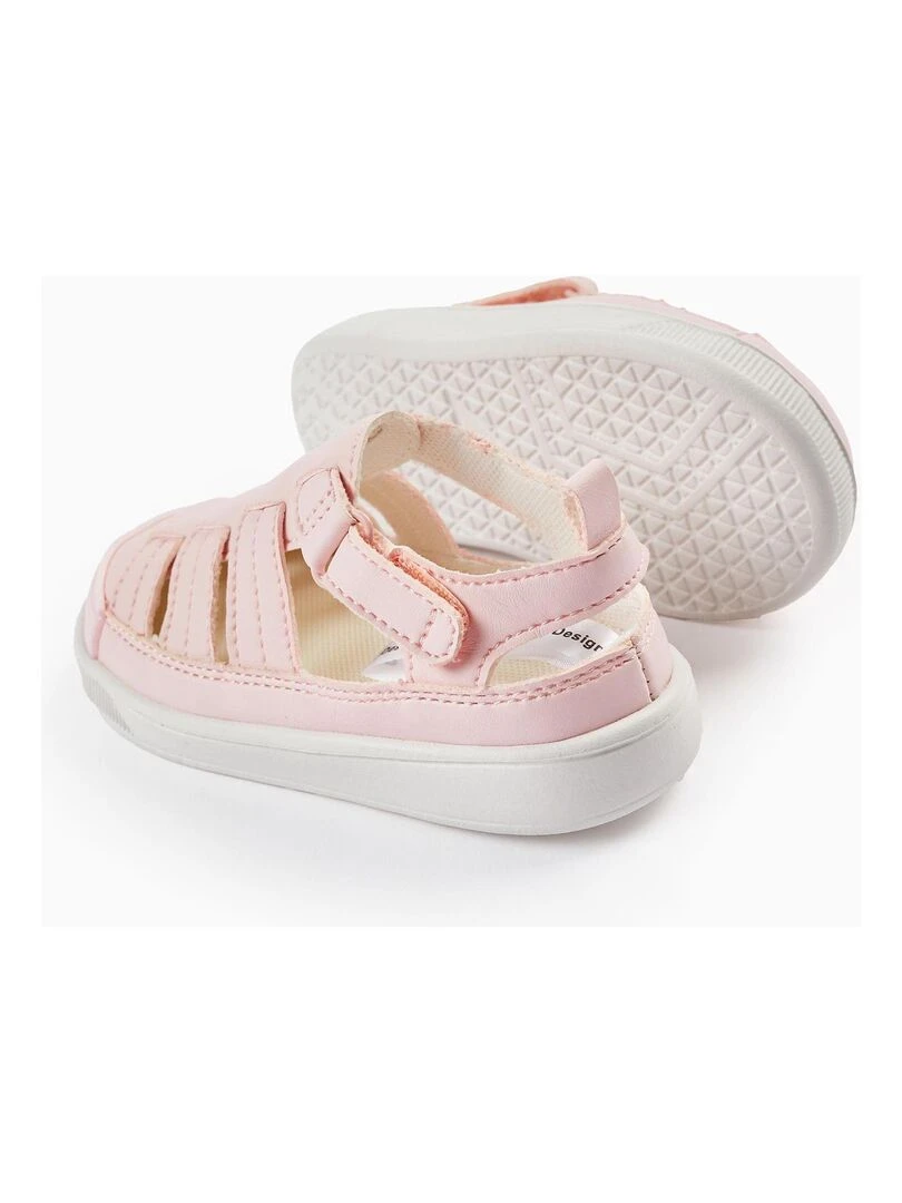 Sandales à Semelle Souple pour Bébé Fille 'First Steps'  ATLANTIC COMPANY   Rose clair