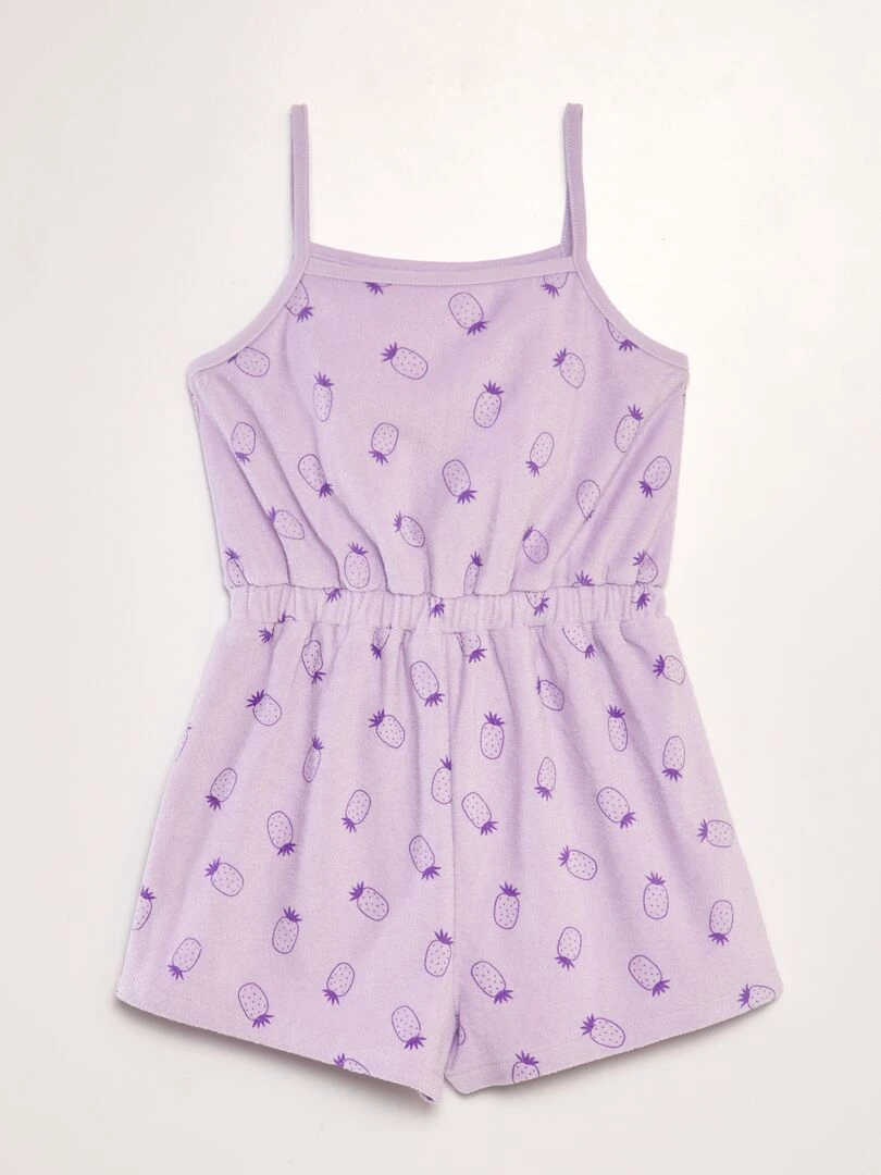 Combishort en éponge imprimée Violet