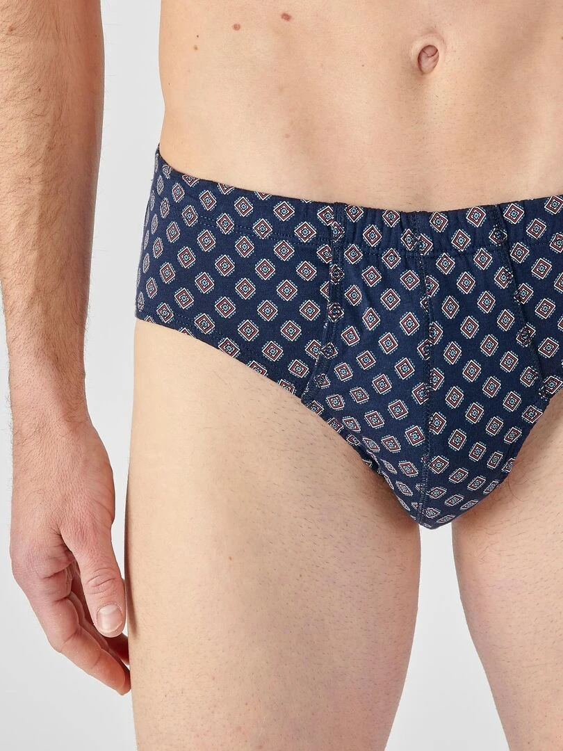 Lot de 3 slips ouverts imprimés Damart Bleu