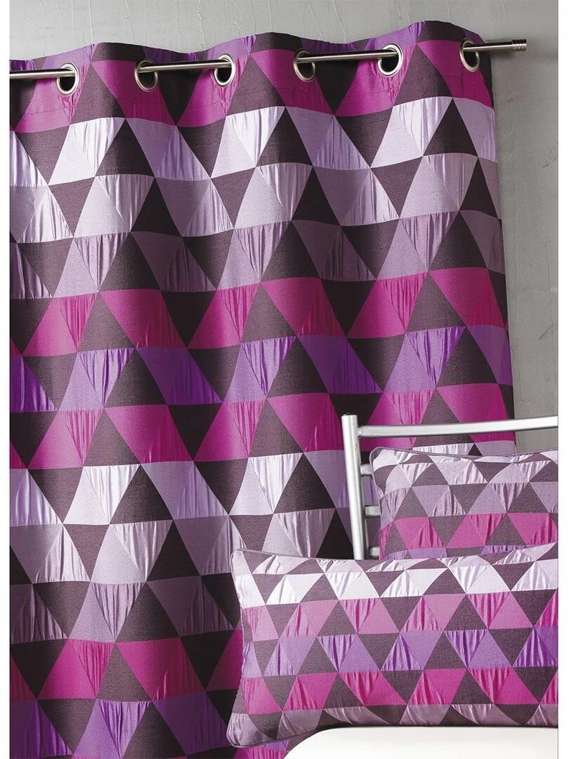 Rideau ameublement Jacquard 'triangles' Violet prune