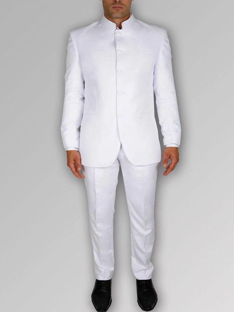 Costume col mao Kebello Blanc Blanc