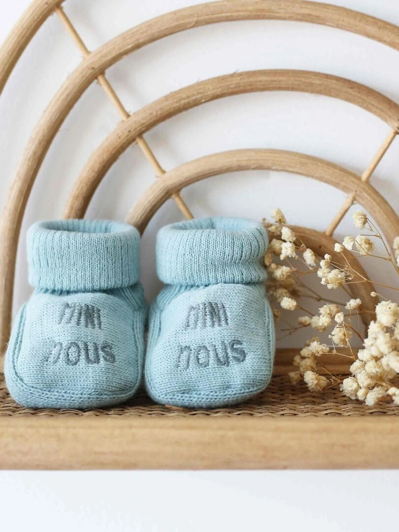 Chaussons naissance   Mini Nous     Vert clair