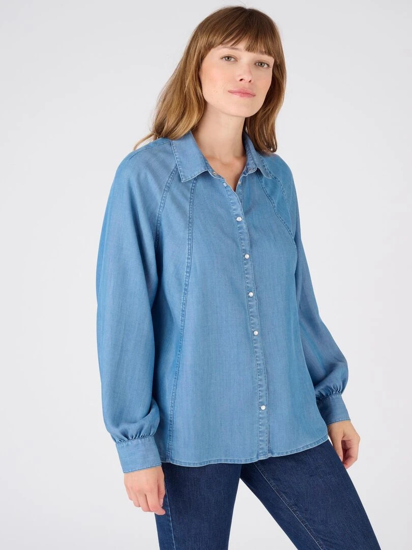 Chemise fibres lyocell Tencel(TM) Damart Bleu gris