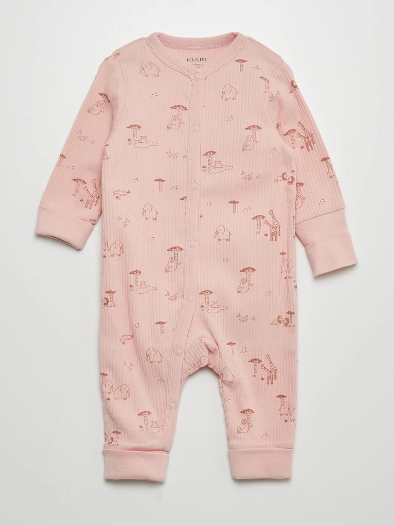 Ensemble pyjama + body évolutif imprimé Rose