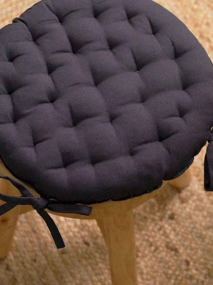 Assise matelassée ronde Violet prune