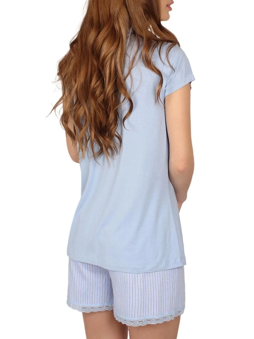 Pyjama short t shirt Fresh And Soft Bleu