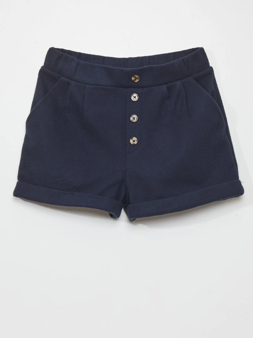 Short effet lainage bleu marine