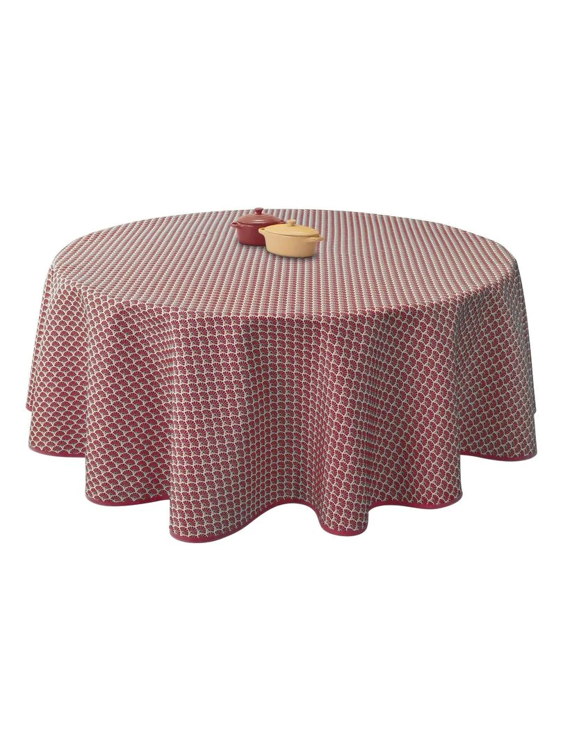Nappe Anti taches Paon bordeaux Ovale 150 x 240 cm Rouge bordeaux