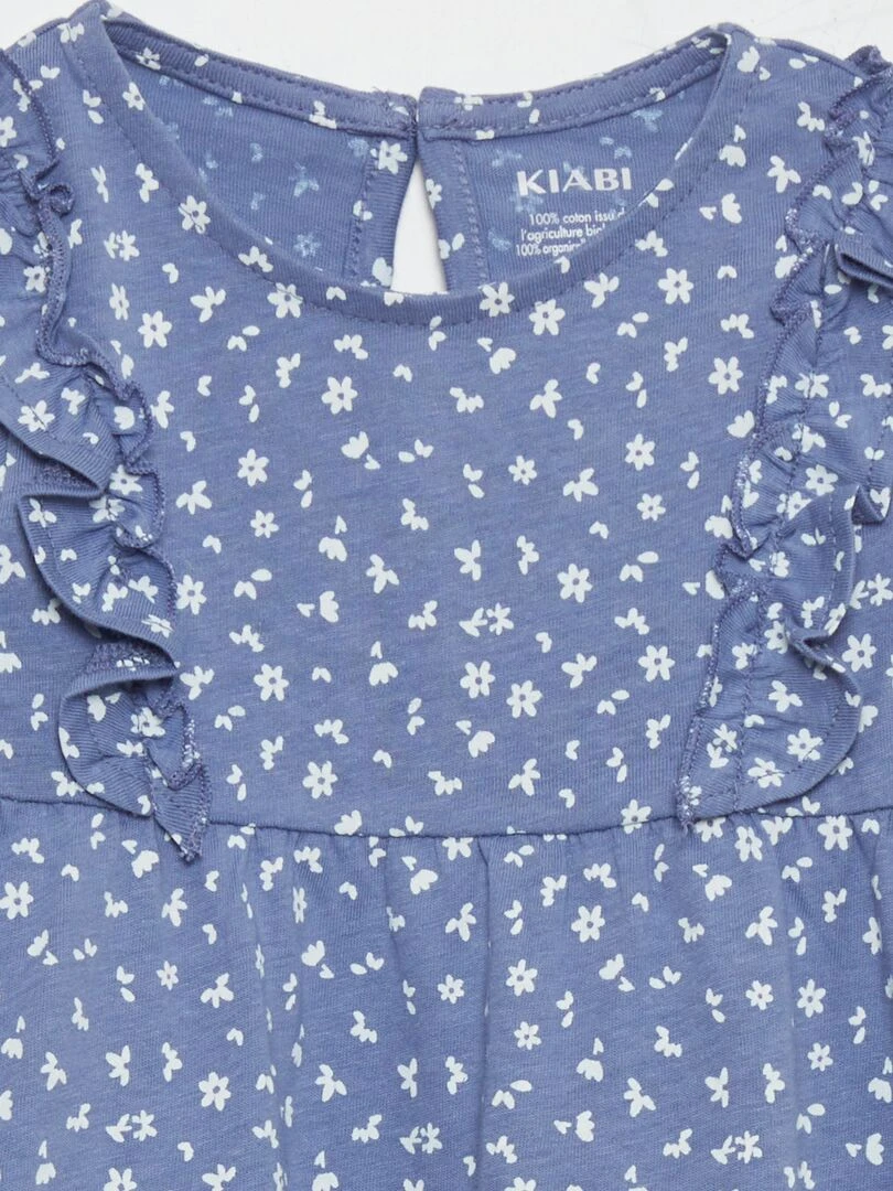 Robe évasée motif pois   Bleu