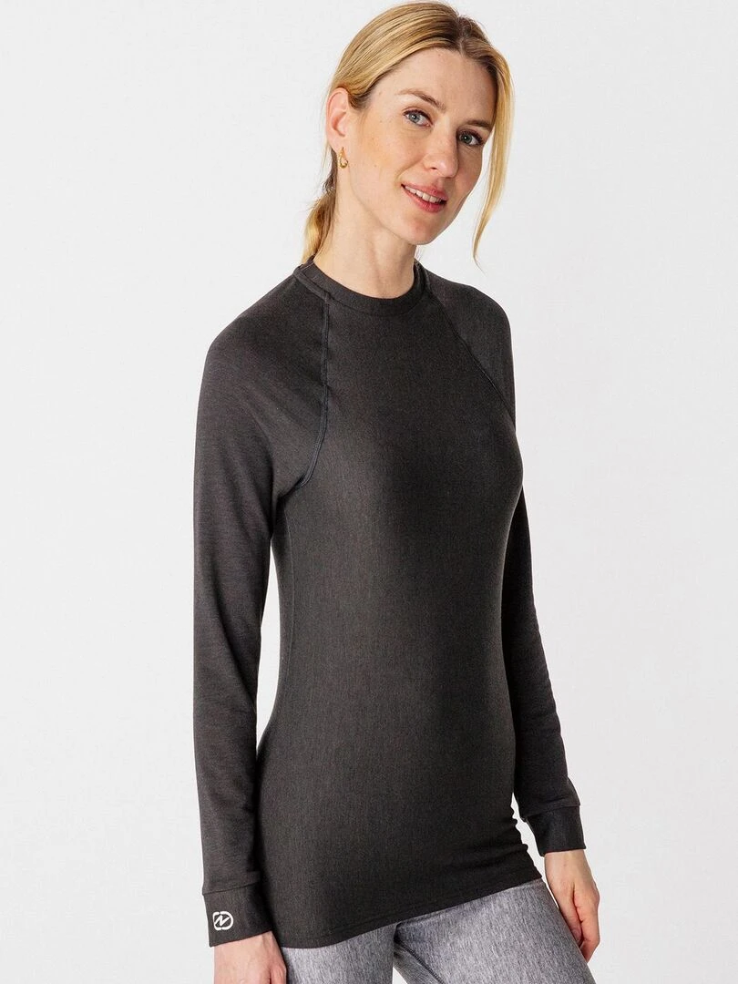 T shirt col rond Comfort Thermolactyl 3 femme DamartSport Noir