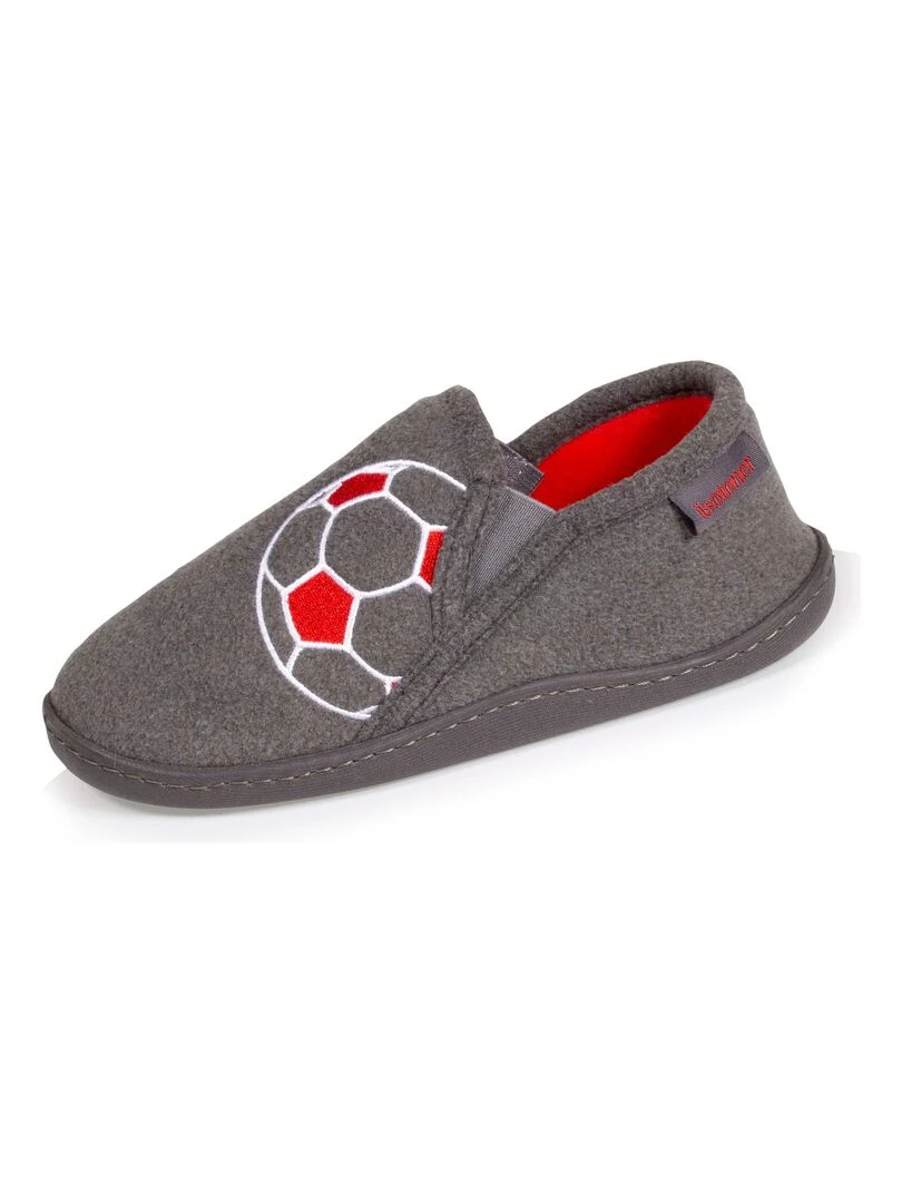 Chaussons mocassins Enfant Foot Gris chiné
