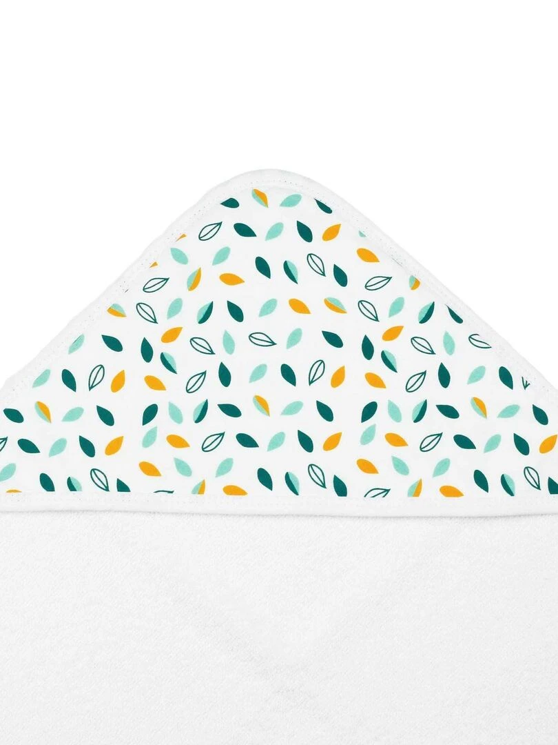 Set de bain bébé   modèle feuilles   Blanc