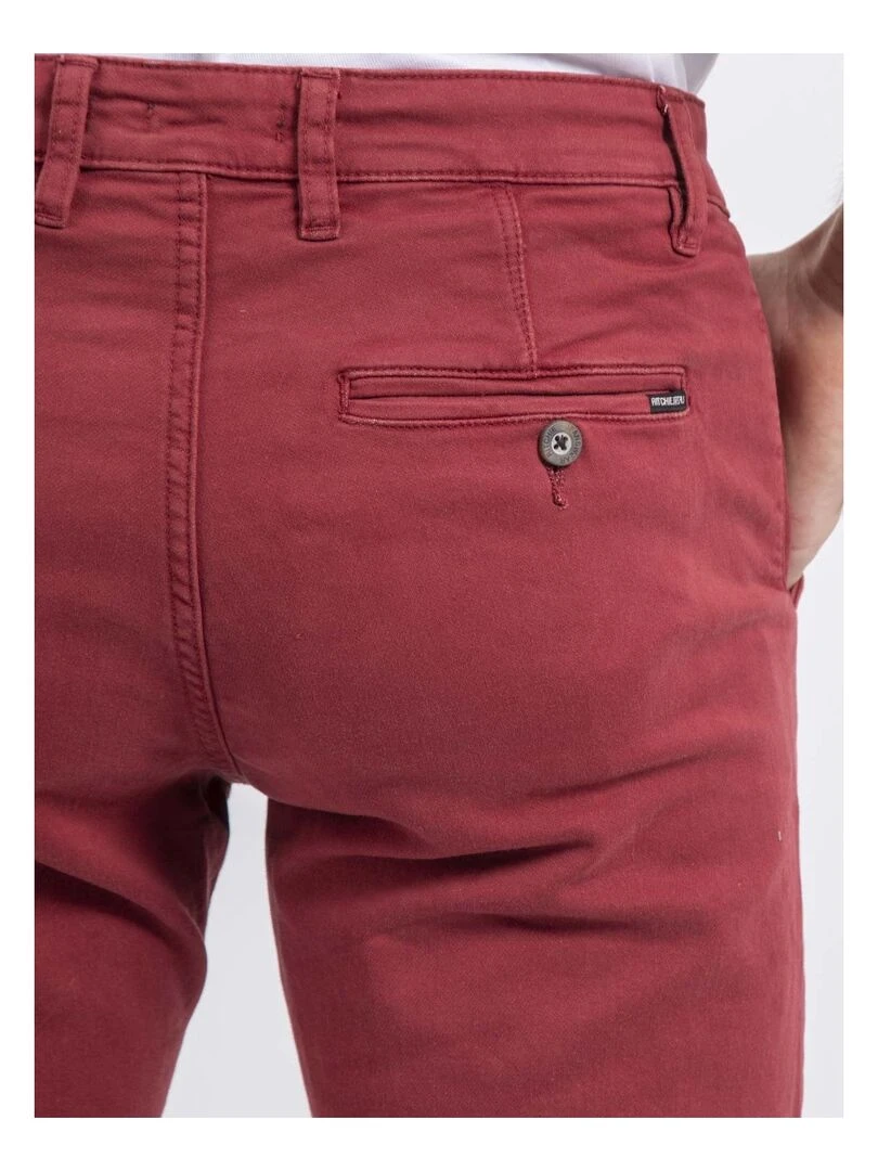 Pantalon chino coupe ajustée VALBACOL   Bordeaux