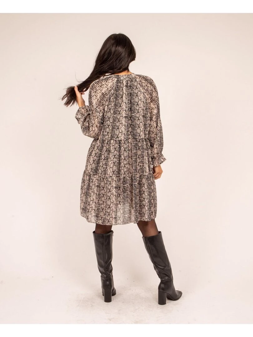 Robe courte motifs ITZEL Noir
