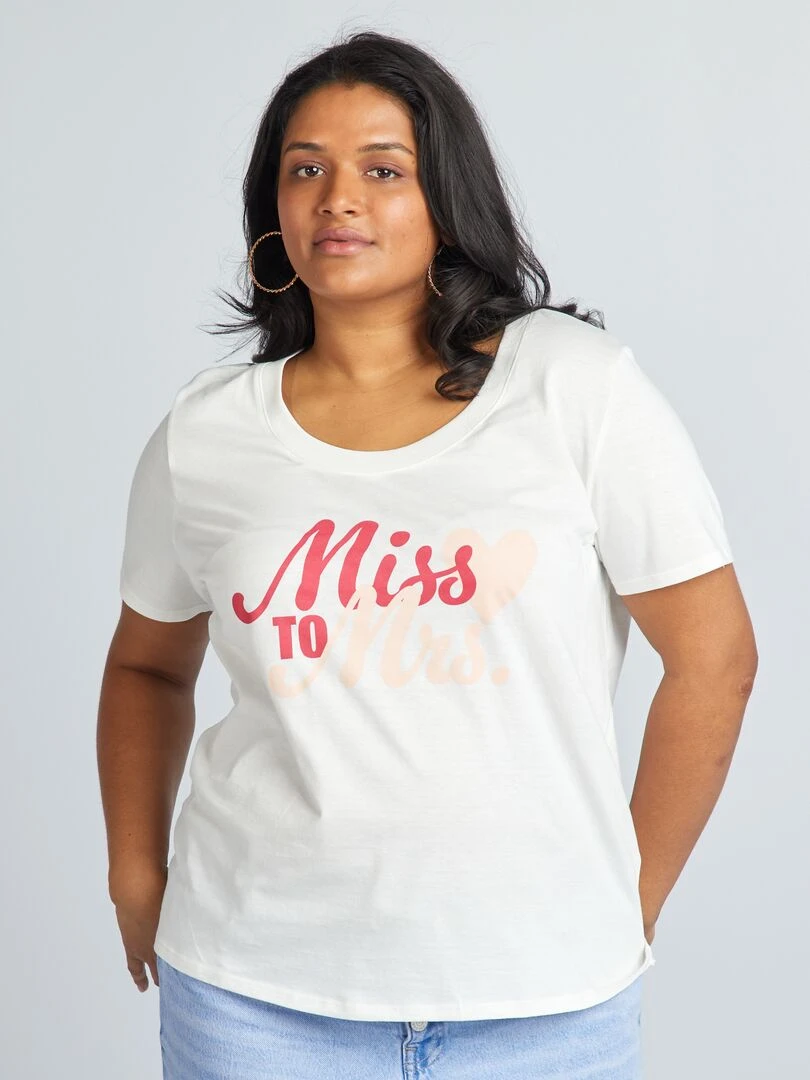 T shirt EVJF manches courtes   Blanc