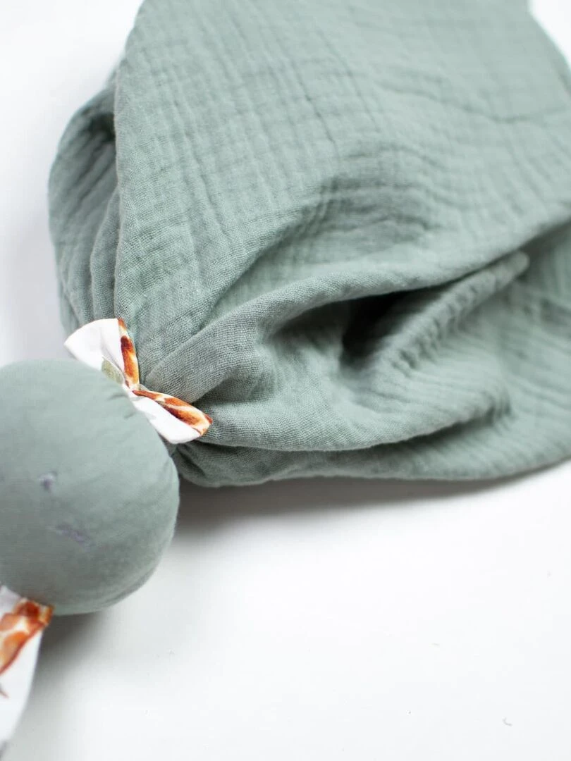 Doudou plat Lapin   Safari   Vert