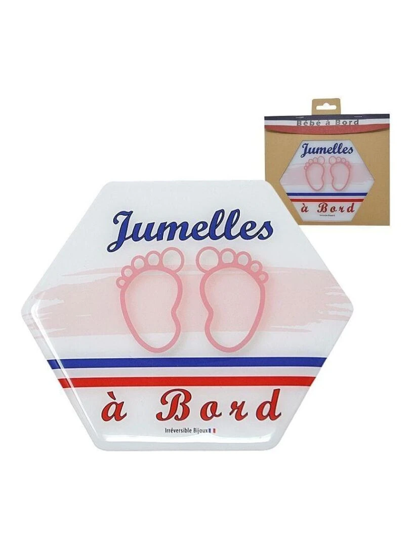 Adhésif / Autocollant bébé à bord Jumelles Rose