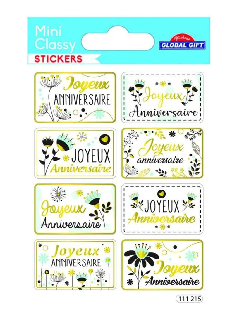 Autocollants Etiquettes anniversaire 1 8 cm N/A