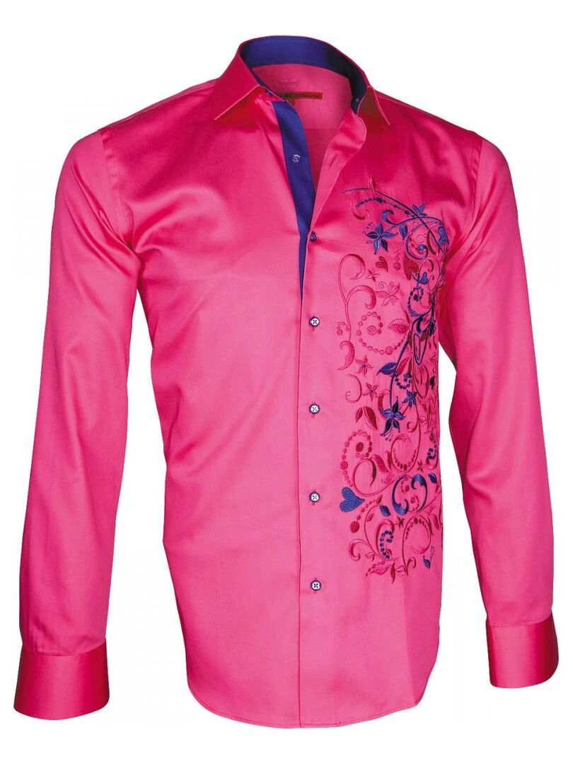 Chemise brodée FLOWERTY Rose