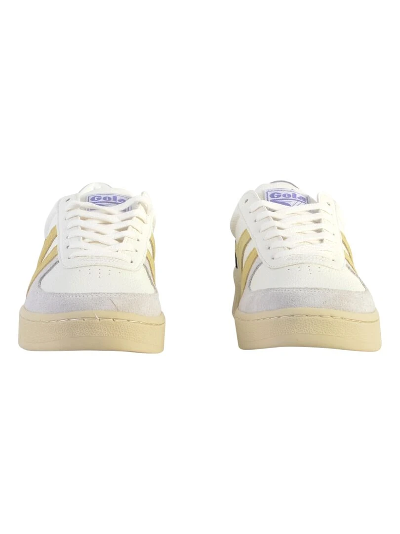 Basket Cuir Gola Grandslam Trident   Blanc