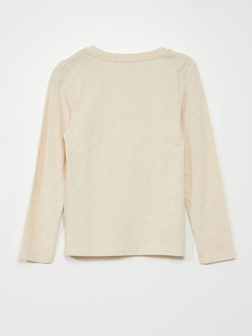 T shirt en jersey à manches longues   Beige