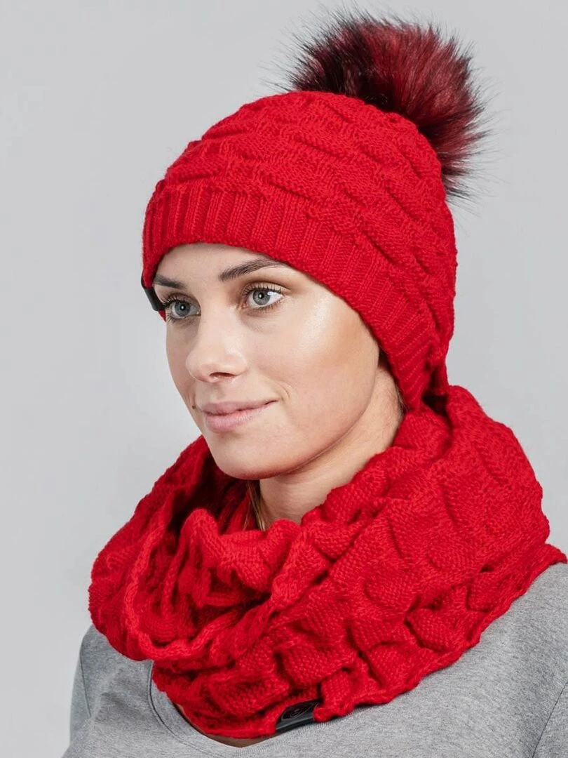 Ensemble Snood Bonnet Wiska Made in UE Rouge
