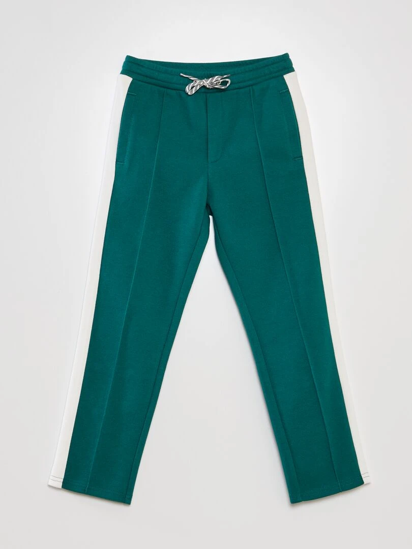 Pantalon de jogging en piqué de coton VERT