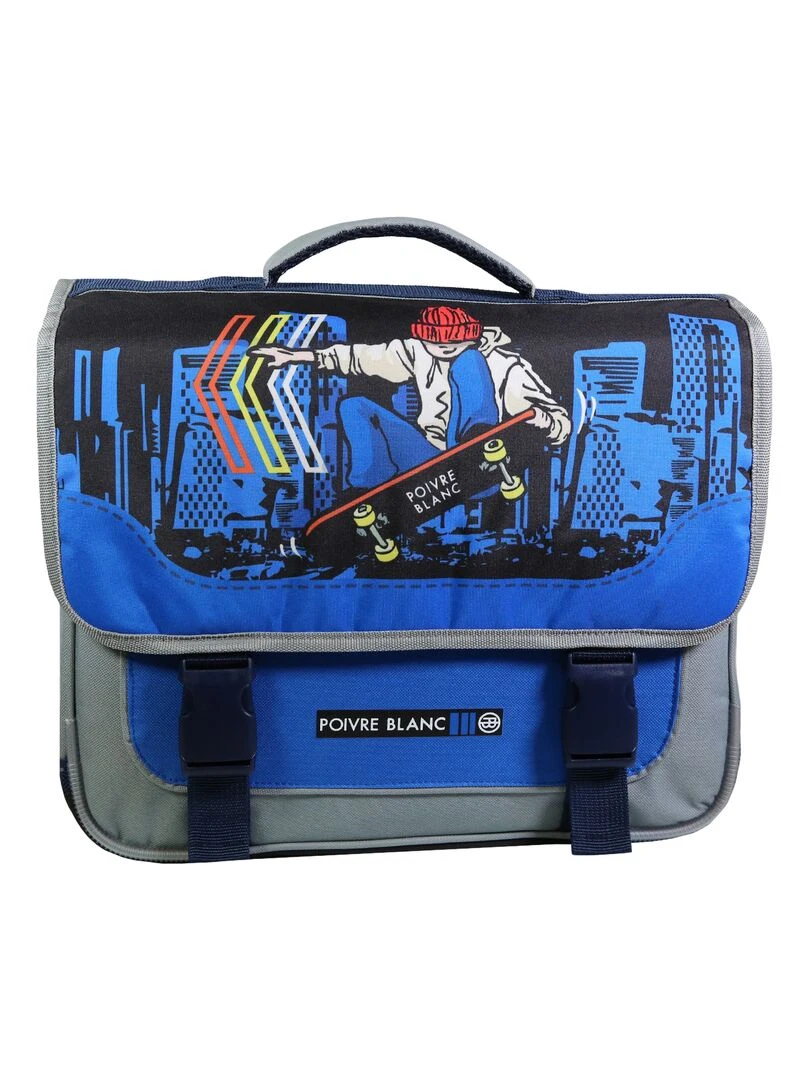BAGTROTTER Cartable 38 cm Poivre Blanc Bleu Skate Bleu