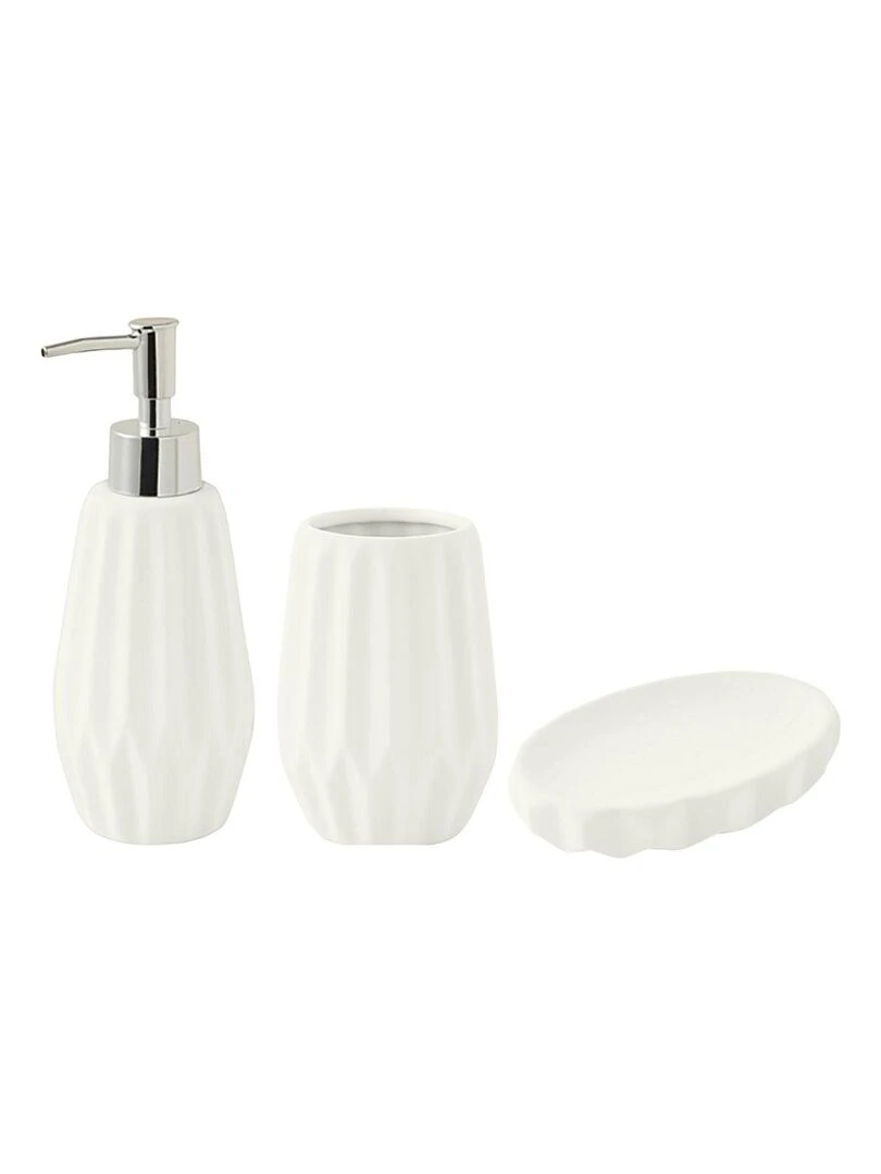 Guy Levasseur Set de salle de bain 3 pièces en céramique blanc Blanc