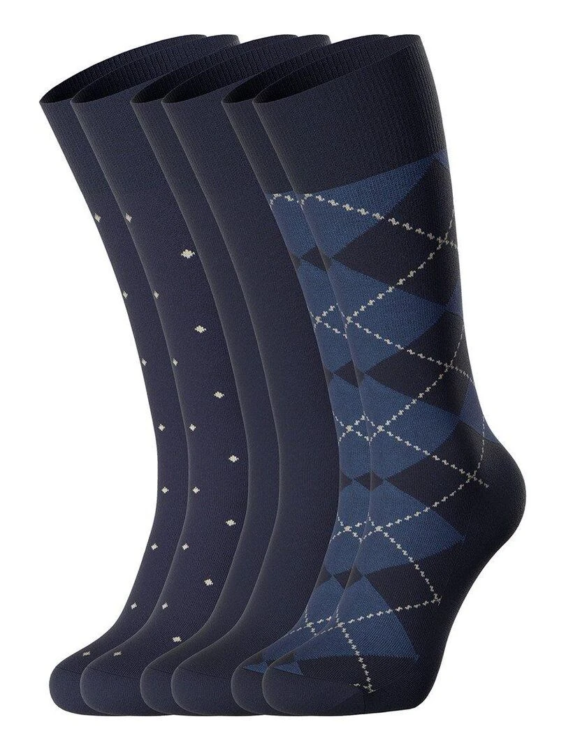 Impetus Pack de 3 paires de chaussettes mi hautes unie et à motifs Bleu