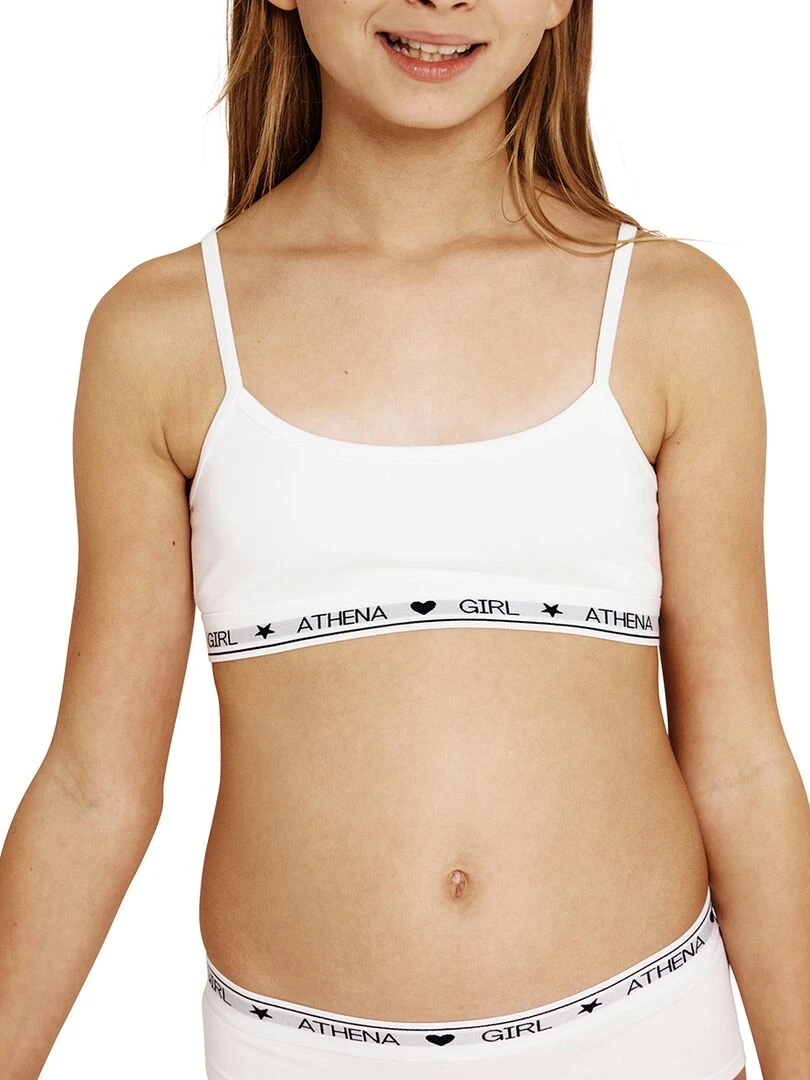 Lot de 2 brassières fille Coton Ultra Doux Girl by Blanc Gris