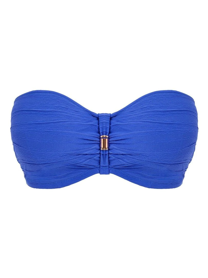 Haut de maillot de bain bandeau Beach waves   Bleu