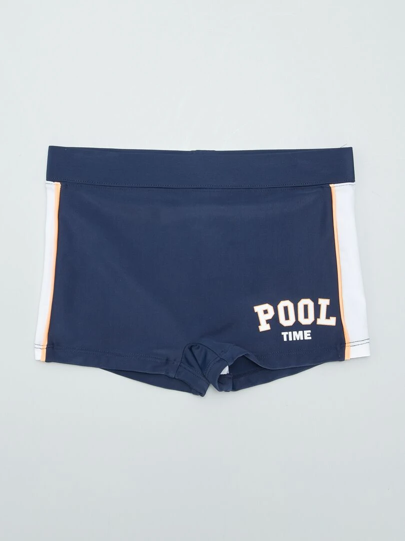 Kit piscine bonnet + boxer de bain 2 pièces Bleu
