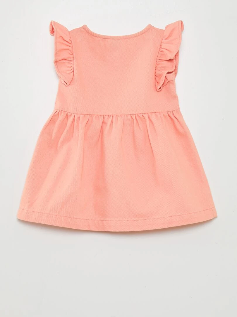 Robe évasée à volants   Saumon