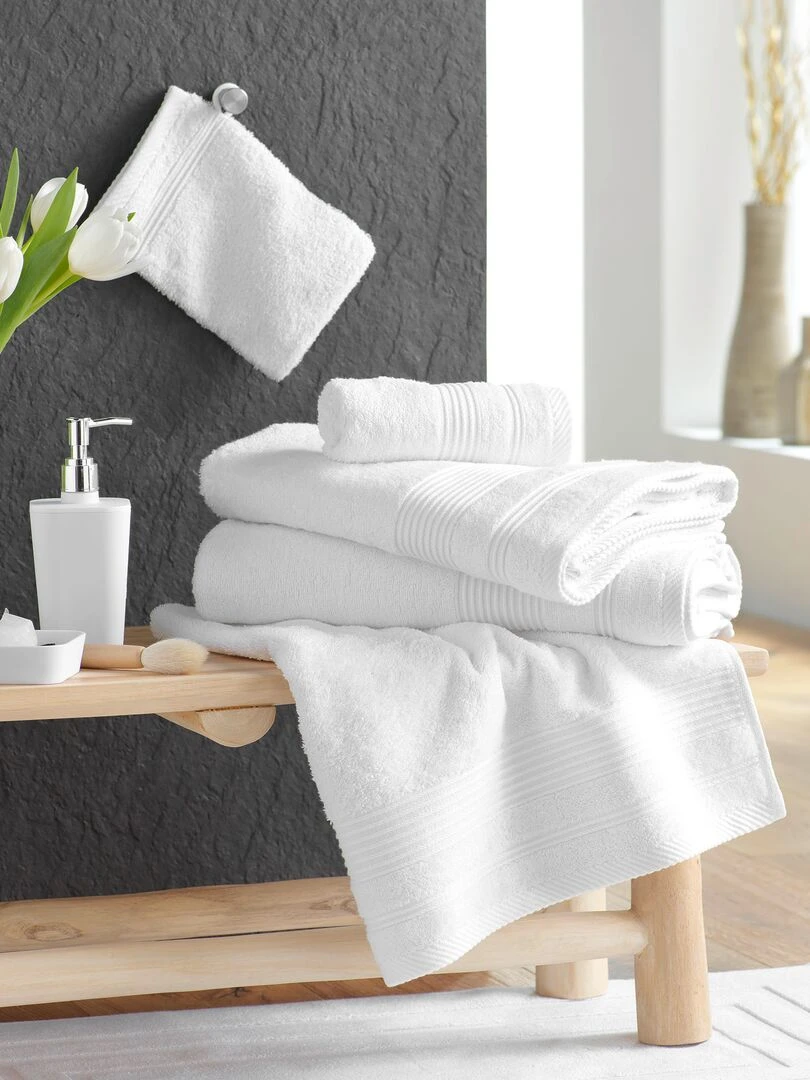 Lot de 2 gants de toilette Tendresse   Blanc