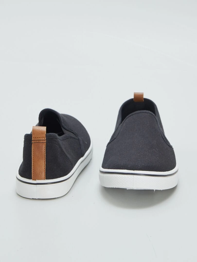 Baskets slip on en toile   Noir
