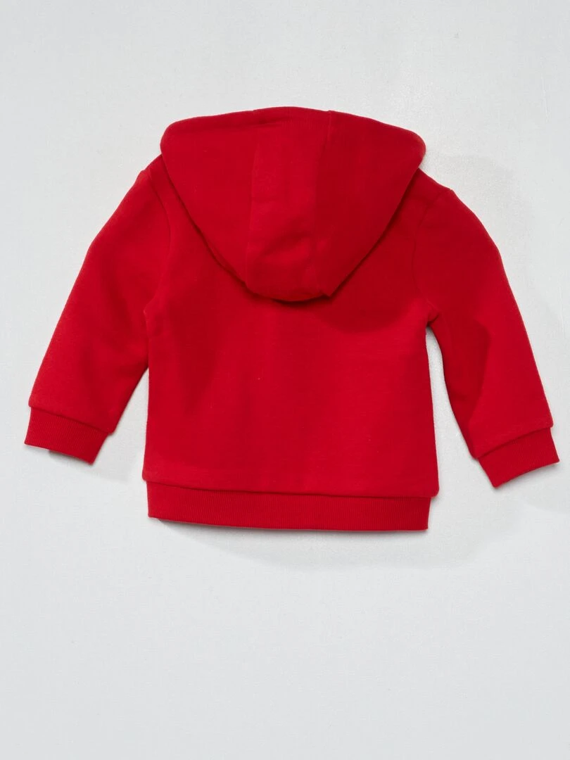 Sweat zippé en molleton Rouge