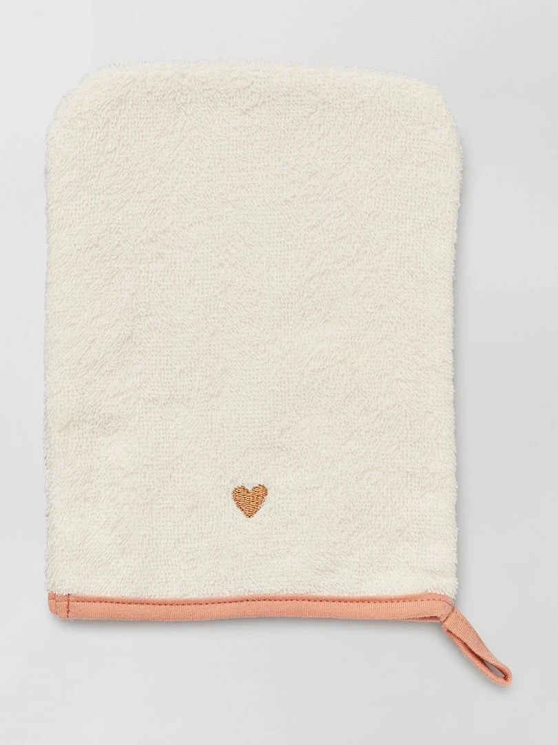 Cape de bain + gant de toilette   rose