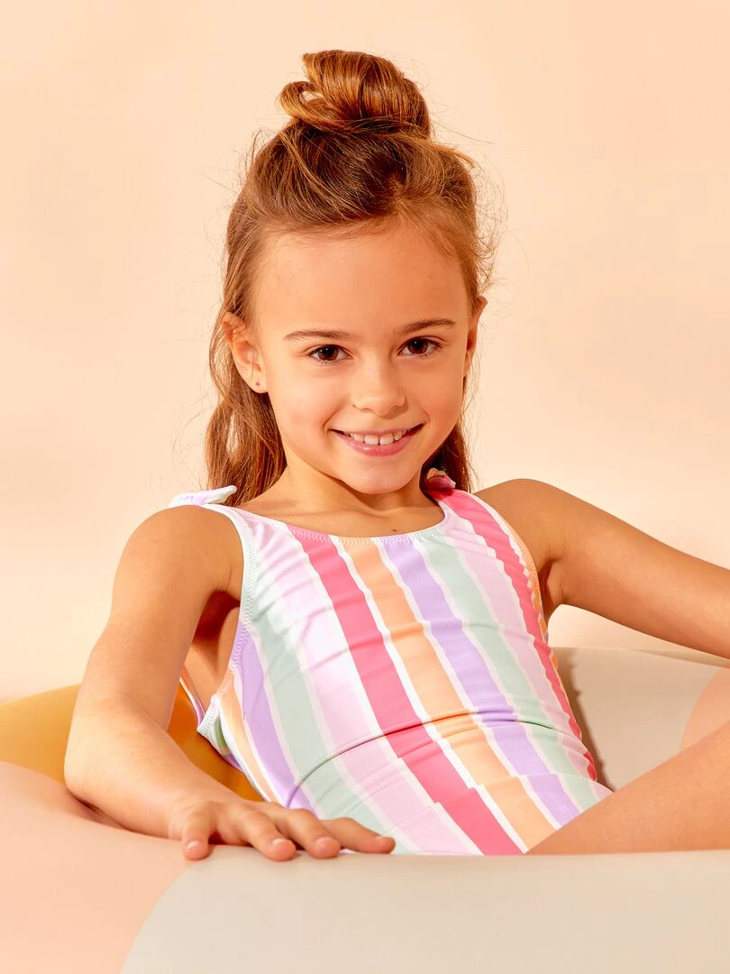 Maillot de bain à rayures 1 pièce Multicolore